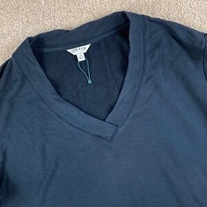Orvis Women's V Neck Short Sleeve Sweatshirt Pullover Black